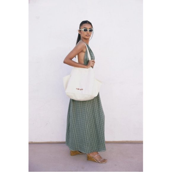 💕CULT GAIA💕 Reusable Tote Bag Canvas Carryall Logo Recycled Cotton Cream - Picture 2 of 12